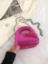 Mini Satchel Neon Pink Chain Decor Funky