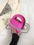 Mini Satchel Neon Pink Chain Decor Funky