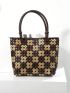 Coconut Shell Beaded Shoulder Tote Bag Vacation