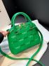 Small Dome Bag Geometric Embossed Green