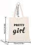 Small Shopper Bag Letter Graphic Preppy