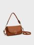 Small Flap Square Bag Elegant Contrast Binding