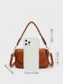 Small Flap Square Bag Elegant Contrast Binding