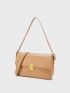 Flap Square Bag Metal Decor Elegant