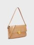 Flap Square Bag Metal Decor Elegant