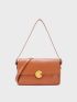 Flap Square Bag Metal Decor Elegant