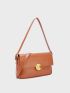 Flap Square Bag Metal Decor Elegant