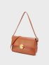 Flap Square Bag Metal Decor Elegant