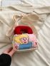 Mini Square Bag Letter & Cartoon Graphic Cute