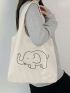 Small Shopper Bag Cartoon Print Double Handle