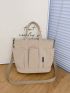 Medium Shopper Bag Double Handle Solid Color