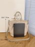 Medium Shopper Bag Double Handle Solid Color