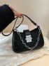 Small Shoulder Bag Argyle Embossed Chain Decor