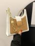 Small Crossbody Bag Colorblock Crocodile Embossed