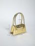 Letter Graphic Square Bag Small Gold Funky