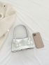 Small Square Bag Metallic Double Handle For Daily