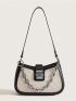 Small Shoulder Bag Colorblock Chain Decor