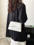 Minimalist Square Bag Flap White Small