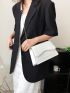 Minimalist Square Bag Flap White Small