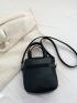 Mini Square Bag Minimalist Black Double Handle PU
