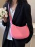 Minimalist Hobo Bag Small Adjustable Strap Pink