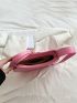 Minimalist Hobo Bag Small Adjustable Strap Pink