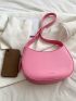 Minimalist Hobo Bag Small Adjustable Strap Pink