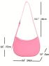 Minimalist Hobo Bag Small Adjustable Strap Pink