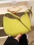 Minimalist Hobo Bag Small Adjustable Strap Green