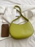 Minimalist Hobo Bag Small Adjustable Strap Green