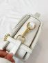 Crocodile Embossed Saddle Bag Buckle Decor Mini