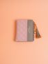 Letter Graphic Small Wallet Colorblock Bifold