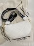 Quilted Fanny Pack Medium Chain Decor White