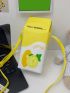 Lemon Graphic Box Bag Mini Snap Button