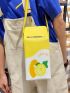 Lemon Graphic Box Bag Mini Snap Button