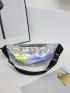 2pcs Medium Fanny Pack Holographic Adjustable Strap For Daily