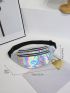 2pcs Medium Fanny Pack Holographic Adjustable Strap For Daily