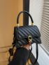 Quilted Novelty Bag Mini Flap Black