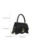 Mini Novelty Bag Fashionable Quilted Metal Lock Top Handle Flap PU