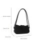 Minimalist Baguette Bag Medium Snap Button Black