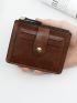 Minimalist Card Holder Snap Button Brown