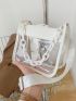 Mini Square Bag Chain Decor Clear Design Fashion Style