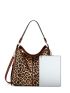 Leopard Pattern Hobo Bag Medium Vintage