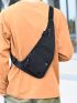 Fashion Sports Sling Bag, Waterproof Nylon Crossbody Bag, Casual Chest Purse For Travel Hiking