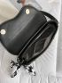 Twilly Scarf Decor Saddle Bag Medium Black Flap