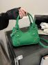 Green Shoulder Bag Fashionable Studded Decor PU