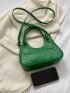 Green Shoulder Bag Fashionable Studded Decor PU