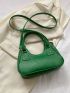 Green Shoulder Bag Fashionable Studded Decor PU