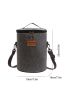 Letter Patch Insulated Lunch Bag Portable Lunch Box Storage Bag For Office & School