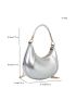 Small Hobo Bag Zipper PU Silver